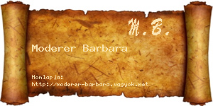 Moderer Barbara névjegykártya